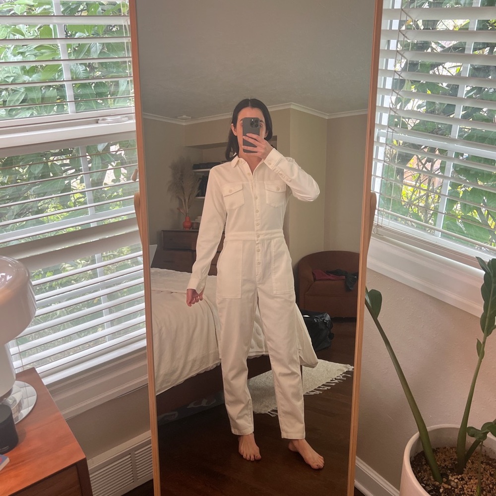 Outerknown White Corduroy Jumpsuit